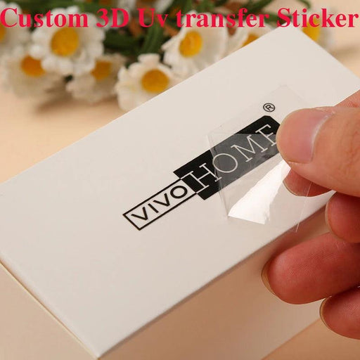 Customizable Holographic Vinyl 3D UV Transfer Stickers for Gift Packaging - Personalized Die-Cut Logo and Letter Labels
