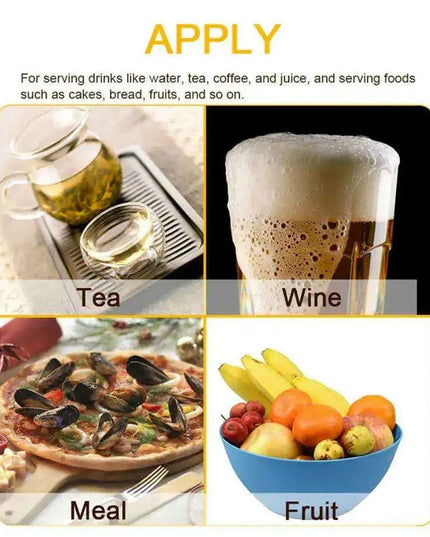 Elegant Rectangular Wooden Serving Tray Set - Eco-Friendly Tea Accessories in 3 Sizes