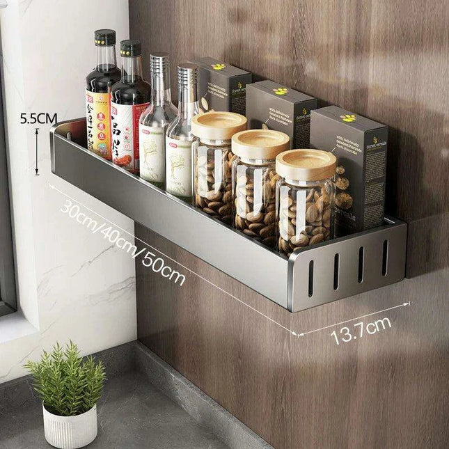 Space-Saving Aluminum Kitchen Shelf System