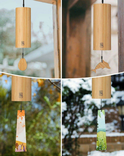 Tranquil Bamboo Wind Chimes - Handmade Outdoor Decor for Meditation and Serenity