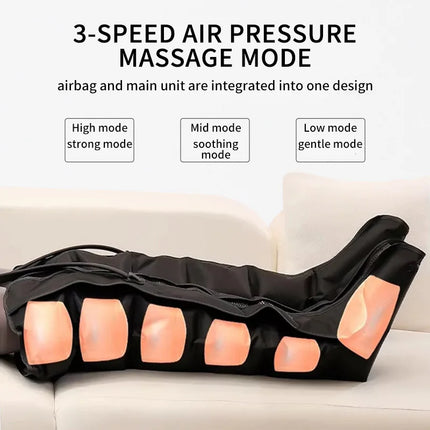 Electric Air Pressure Leg & Calf Massager — Remote Control, Deep Kneading