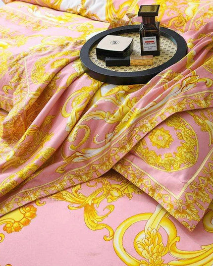 Stylish Modern Cotton Bedding Collection with Vibrant Digital Designs - Duvet Cover, Fitted Sheet & Pillowcases