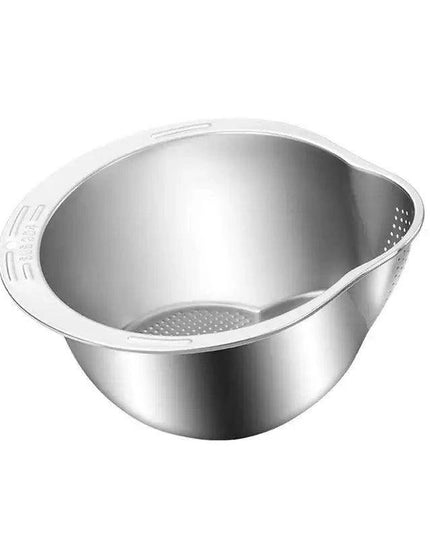 Extra-Large Stainless Steel Colander with Innovative Slanted Design for Effortless Washing