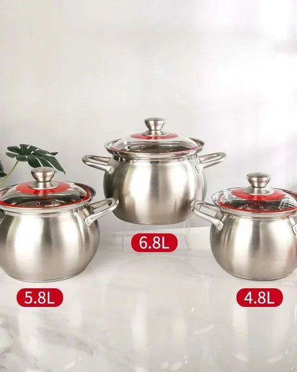 Versatile 304 Stainless Steel Large Soup Pot - Perfect for Gas and Induction Cooking
