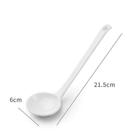 Sophisticated Black Melamine Serving Spoon with Elegant Japanese Porcelain Motif