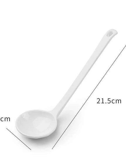 Sophisticated Black Melamine Serving Spoon with Elegant Japanese Porcelain Motif