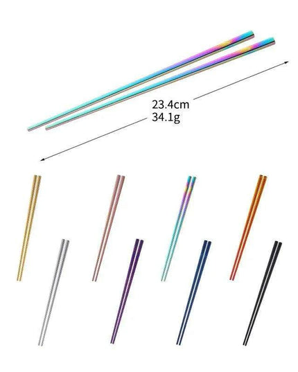 Sleek and Sturdy Stainless Steel Chopsticks - Ergonomic Non-Slip Grip for Sushi and Asian Cuisine