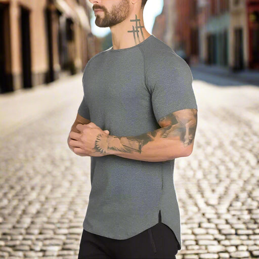 Men's Hip Hop Summer Cotton Fitness T-Shirt - Short Sleeve Bodybuilding Tee