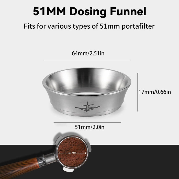 Precision Stainless Steel Coffee Dosing Funnel Set - A Must-Have for Every Barista