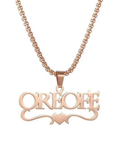 Personalized Unisex Stainless Steel Name Necklace with Chunky Chain