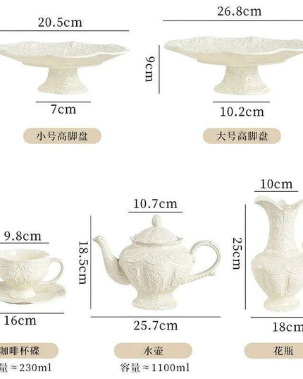 Elegant Palace Relief Ceramic Tea and Coffee Collection for Discerning Connoisseurs