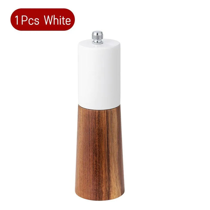 Wooden Salt and Pepper Mill Set with Adjustable Ceramic Grinder - 6-Inch Length