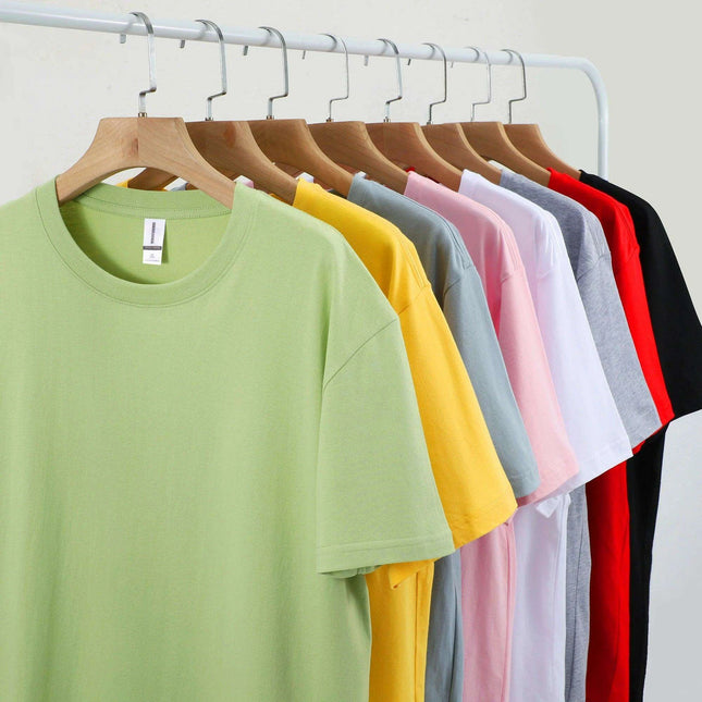 Unisex 280g Cotton Crewneck T-shirt - 20 Vibrant Colors Available, Short Sleeve Loose Fit