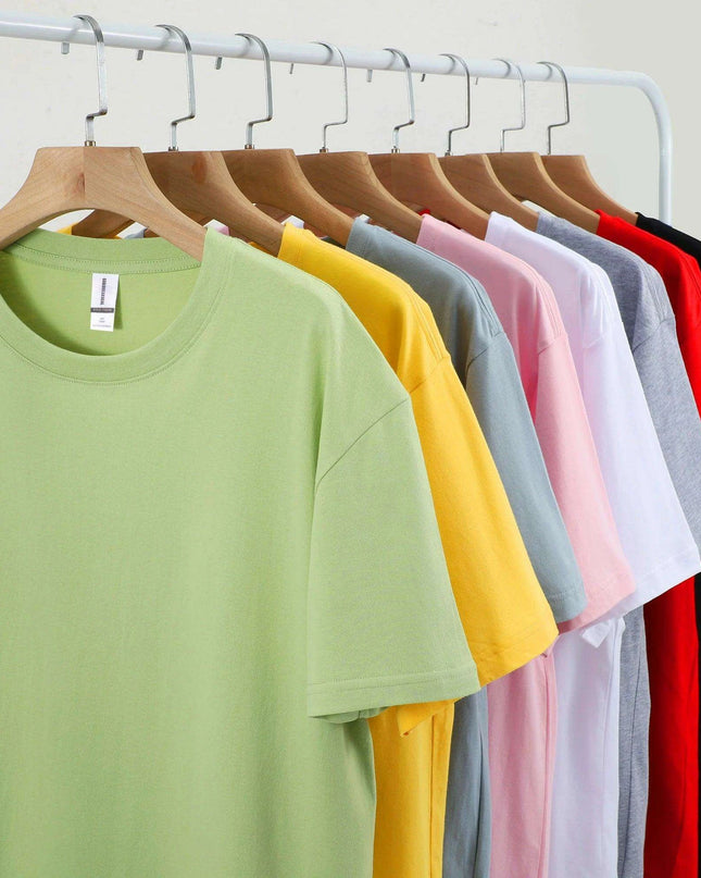 Unisex 280g Cotton Crewneck T-shirt - 20 Vibrant Colors Available, Short Sleeve Loose Fit