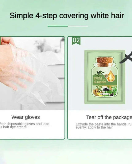 Botanical Bubble Hair Dye Kit - Complete Gray Coverage & Nourishing Plant Essences