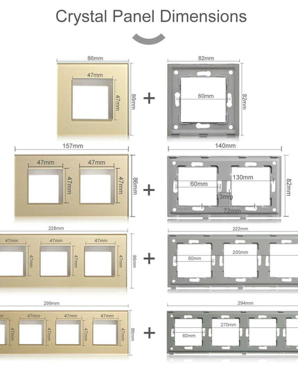 Luxurious Gold Glass Smart WiFi Wall Switch - Advanced Home Automation Solution