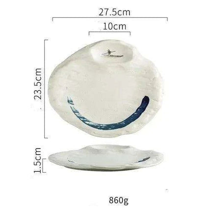 Artisanal Japanese Ceramic Plate for Elegant Dining Experiences