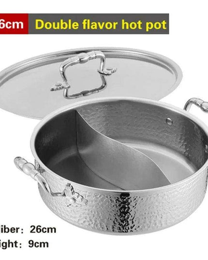 Versatile Dual Flavor Stainless Steel Hotpot with Crystal Clear Soup Pot - Enhance Your Culinary Adventures