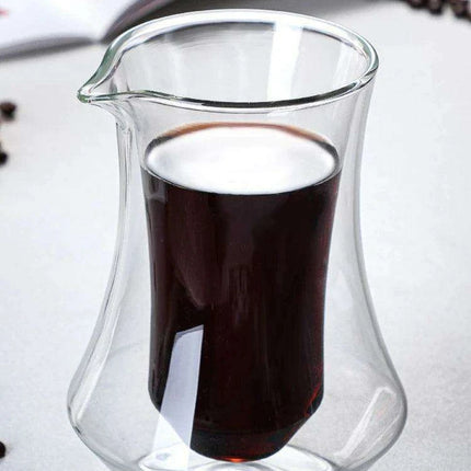 Artisan Japanese Double Insulated Coffee Glass Mug