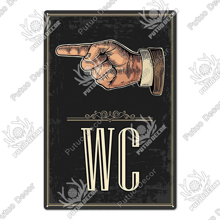 Vintage Charm Toilet Wall Art for Quirky Bathroom Decor