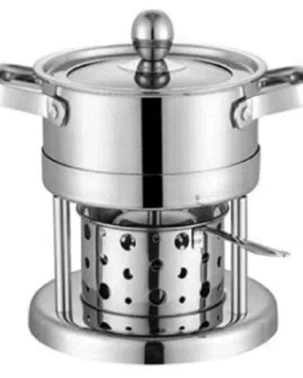 Solo Dining Stainless Steel Pot Set with Integrated Alcohol Burner