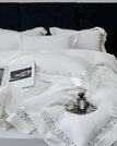 White / Queen Size 4pcs / Flat Bed Sheet