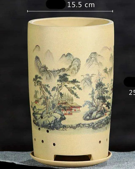 Elegant Lavender Sand Orchid Planter Set: Chic Botanical Accent