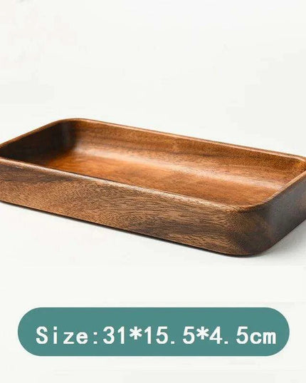 Artisanal Acacia and Walnut Wood Serving Bowl and Platter Collection