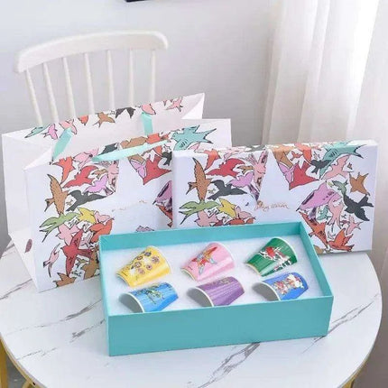 Elegant 6-Piece European Porcelain Coffee Mug Collection