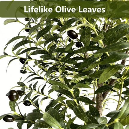 110/150/180cm Artificial Olive Tree, Tall Faux Plant With Black Pot, For Home Office Living Room Floor Decor, No Maintenance 110-150-180cm-artificial-olive-tree-tall-faux-plant-with-black-pot-for-home-office-living-room-floor-decor-no-maintenance