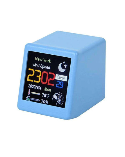 Mini Smart WiFi Weather Station Clock with Customizable GIFs and Digital Photo Album for Home Office Decor