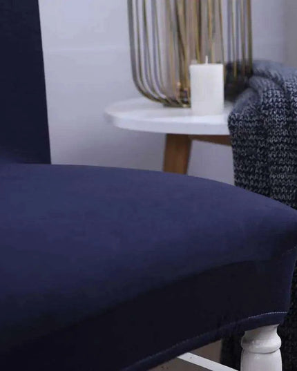 Elegant Nordic Dark Blue Stretch Chair Cover - Premium Spandex/Polyester for Events and Banquets