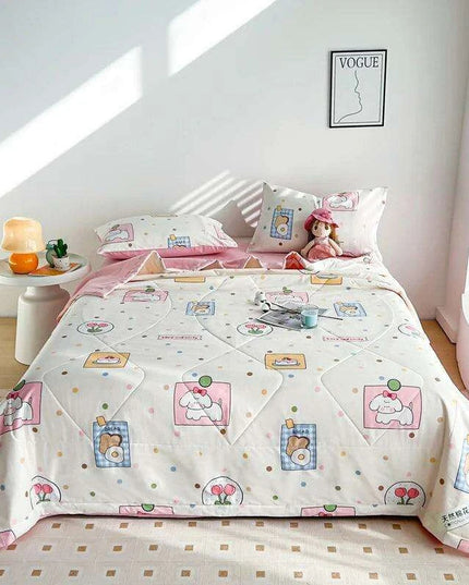 Dinosaur Delight Summer Quilt for Kids - Fun Floral Patterns for Boys' Room Decor