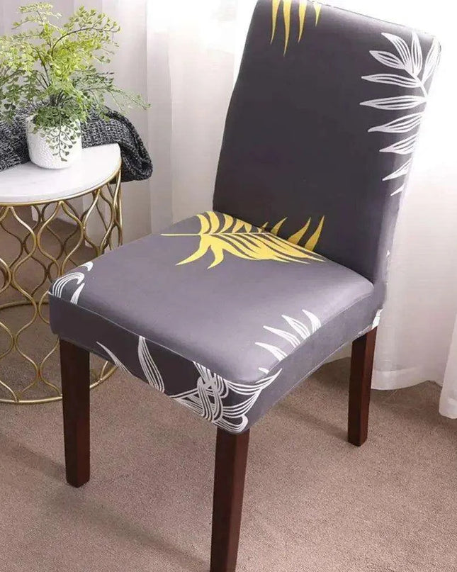 Chic Dark Blue Floral Slipcover for Nordic-Inspired Chairs