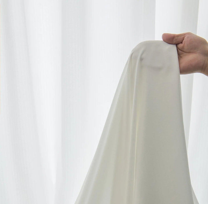Elegant White Ruffled Lace Sheer Curtains - Sophisticated Semi-Blackout Drapes for Living Room & Bedroom