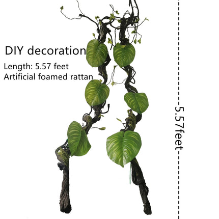 Flexible Artificial Rattan Vine — 5.57 ft, Bendable Iron Wire, Indoor & Pet Decor
