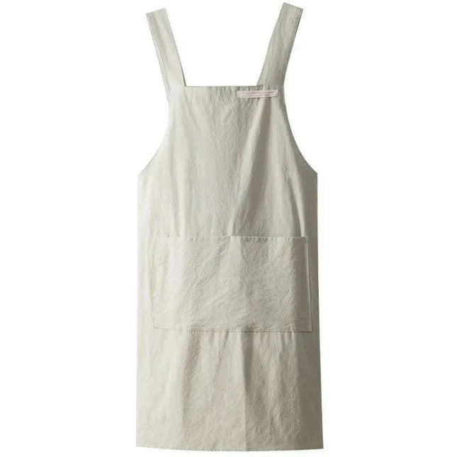 Stylish Denim and Linen Blend Apron for Women - Perfect for Cooking and Crafting