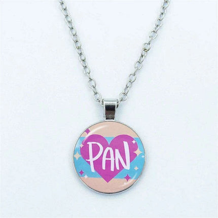 Vibrant Customizable Rainbow Glass Pendant Necklace for Love and Pride Celebration