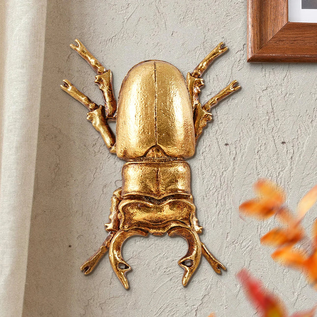 Gold Resin Mole Cricket Wall Sculpture — Insect Collector’s Wall Hanging