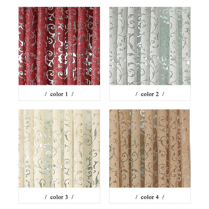 Luxury Floral Jacquard Eyelet Curtain – Tulle Sheer Panel