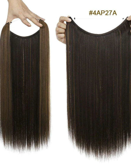 20-Inch Versatile Adjustable Invisible Wire Hair Extensions - Curly and Sleek Options