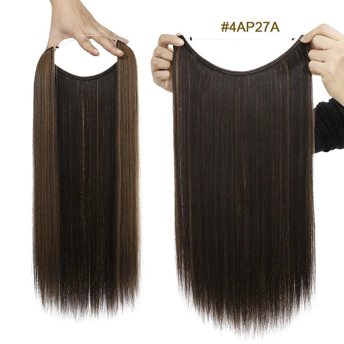 20-Inch Versatile Adjustable Invisible Wire Hair Extensions - Curly and Sleek Options
