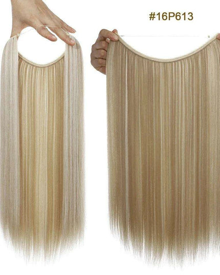 20-Inch Versatile Adjustable Invisible Wire Hair Extensions - Curly and Sleek Options