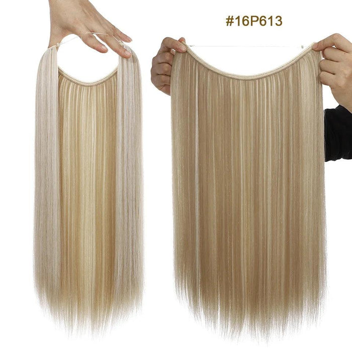 20-Inch Versatile Adjustable Invisible Wire Hair Extensions - Curly and Sleek Options