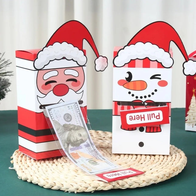 Christmas Money Pull Gift Boxes, Santa & Snowman, Set of 2