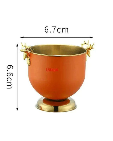 Majestic Deer Head Ice Bucket: Luxurious European Charm in Dual-Tone Design