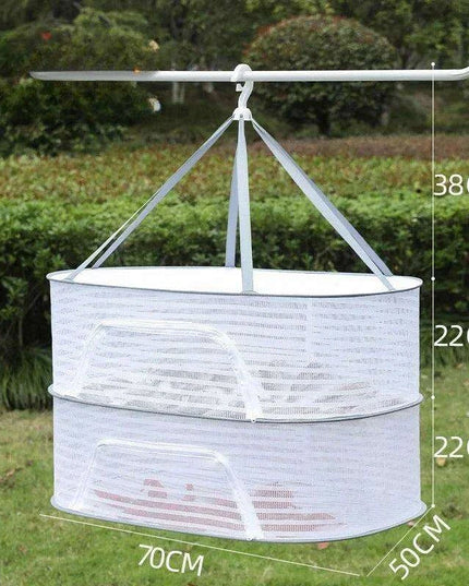 Grey Multi-Layer Mesh Drying Net - Perfect for Vegetables, Laundry, and More
