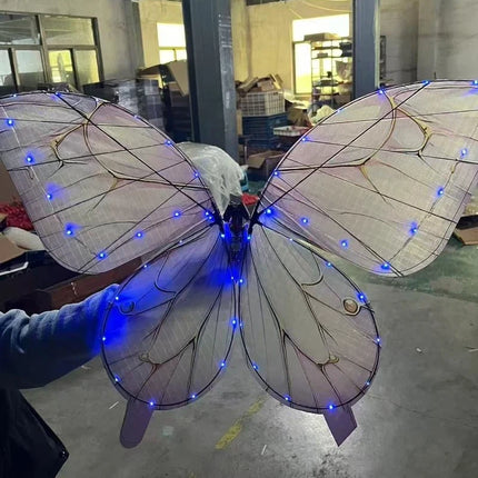 Rc Light Up Flapping Bionic Butterfly Led Flying Insect Model Stage Pr