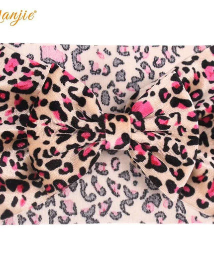 Leopard Print Velvet Headband and Hair Bow Set - Stylish Hair Accessories for Fashion-Forward Girls
