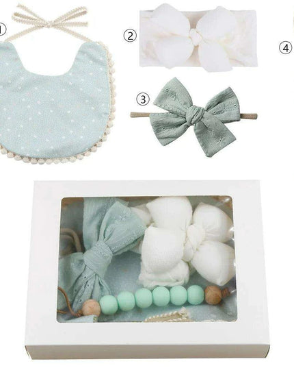 Charming Holiday Floral Baby Bib Set with Pacifier Clip - Perfect Christmas Gift